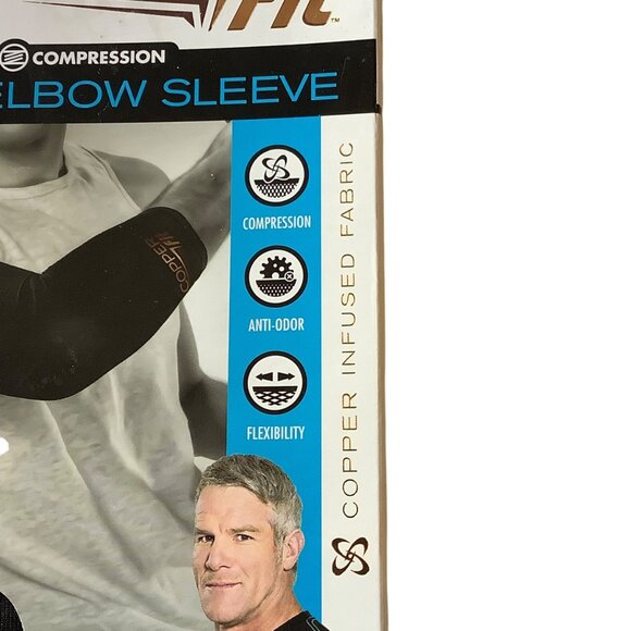 Copper Fit Compression Elbow Sleeve Large Unisex Copper Infused Anti-Odor Fabric - Picture 4 of 8